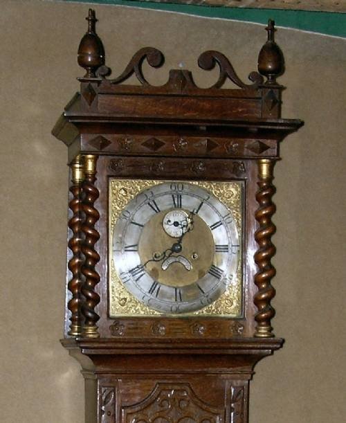 fig 1. Superb 18th C Carved Oak 8 Day Longcase Clock